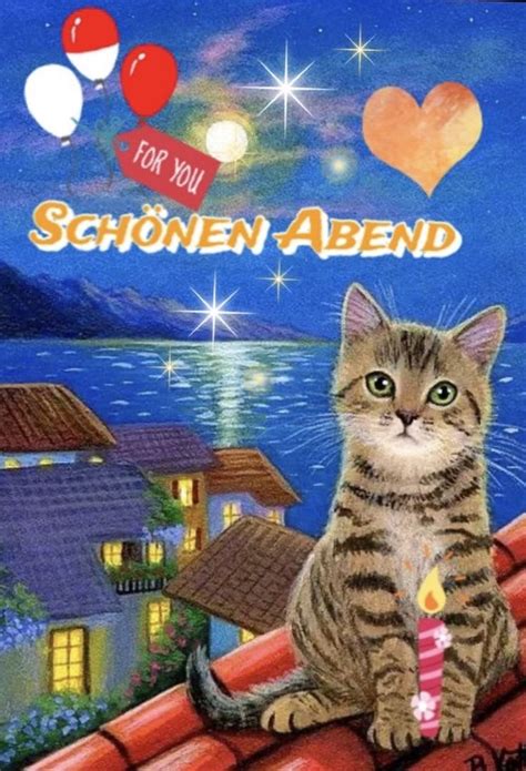 schönen abend katze|380 Gute Nacht.